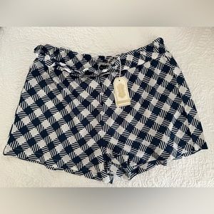 NWT MUDPIE Blue/white gingham shorts (Small). Silky/satin-like material.